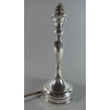 A Silver Table Lamp Hallmarked for Birmingham 1902, by SB & S LTD. (Samuel Blackensee) 27.5cms High