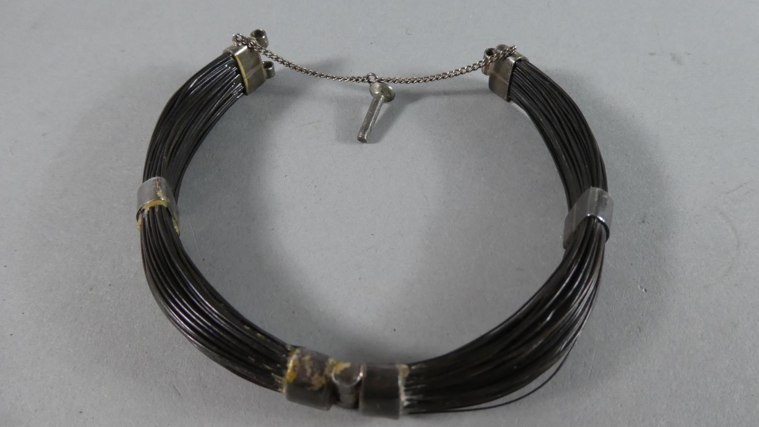 An African Hippo Hair and White Metal Bracelet