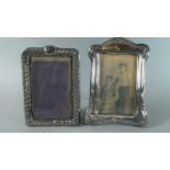 Two Edwardian Silver Photo Frames, Birmingham 1906 & 1914, 20cms and 18cms High
