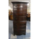 A Mid 29th Century, Mahogany Bow Fronted Chest on Chest, the Base with Three Drawers Under