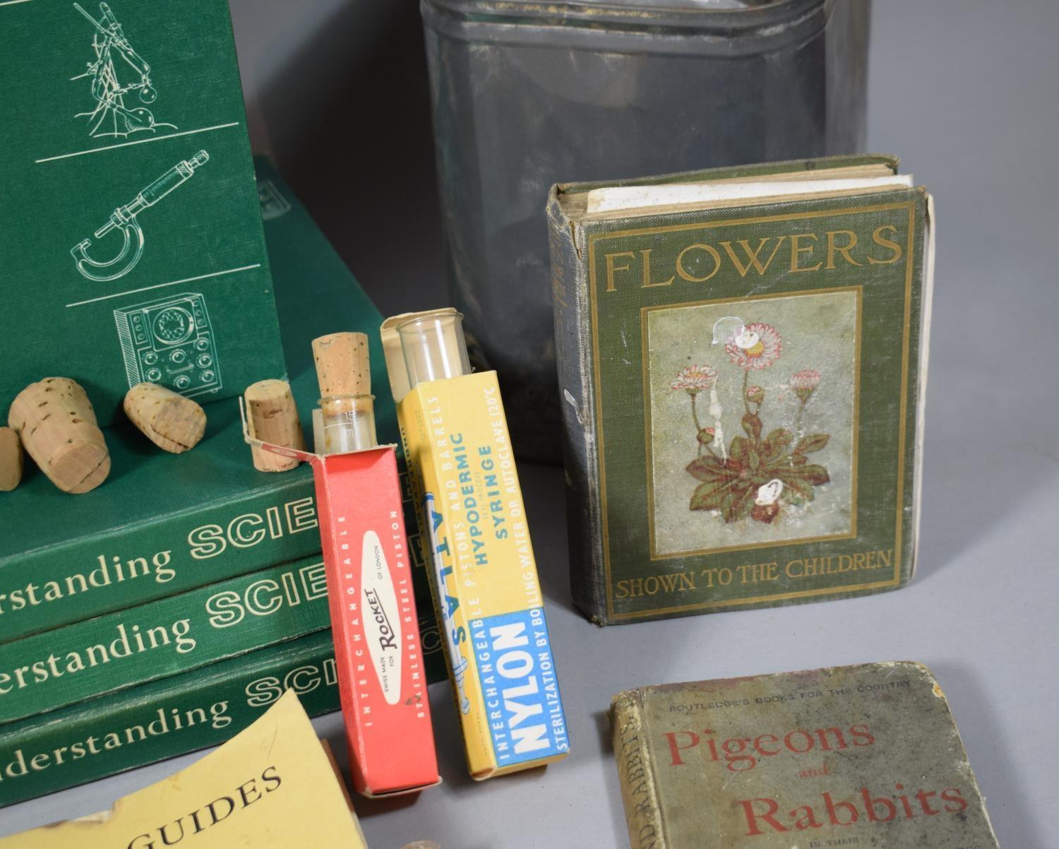 A Collection of Scientific Equipment, Books & Specimens to Include Test Tubes, Sieve, Corks, - Image 3 of 7