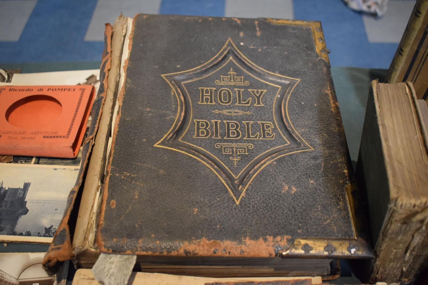 A Collection of 19th Century & Later Books to Include Mounted Leather Bible, Foxes Book of - Image 4 of 7