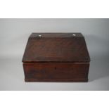 A 19th Century Clerks Writing Slope with Hinged Lid to Fitted Interior, 43cms Wide