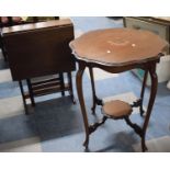 An Edwardian Mahogany Shaped Circular Occasional Table and a Small Drop Leaf Sutherland Table