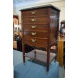 An Edwardian Five Drawer Music Chest, 51cms Wide