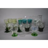 A Collection of Coloured Glassware to Include Wines, Tumblers Etc.