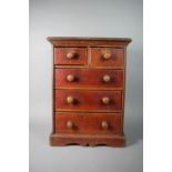 A Late Victorian Small Pine Chest of Two Short and Three Long Drawers, 42cms Wide and 56cms High