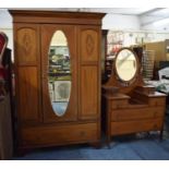 An Edwardian Inlaid Mahogany Two Piece Bedroom Suite