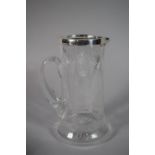 An Early 20th Century Cut and Etched Water Jug with Silver Rim for Latham & Morton, Chester 1906,