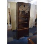 An Art Deco Oak Display Cabinet with Cupboard Base, 56.5 x 25 x 167cms High