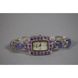 A Silver Gems Quartz Ladies Wrist Watch