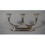 A Norwegian Silver Triple Candelabra on Oval Plinth Base, Stamped 8305