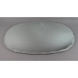 A Vintage Oval Bevel Edged Mirror, 69cms Wide