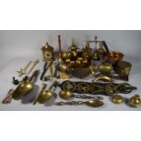 A Collection of Brass & Other Metalwares to Include Coffee Wares, Ornaments, Scoops, Horse Brass,