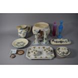A Collection of 19th Century and Later Ceramics to Include Porcelain Candlesticks with Mark for