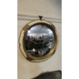 A 1950's Circular Convex Wall Mirror, 37cm Diameter