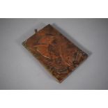 A Hand Beaten Arts and Crafts Style Copper Panel with Swordfish Design Mounted on Rectangular
