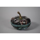 A Chinese Cloisonne Lidded Pot in the Form of a Squat Gourd, 9cm High