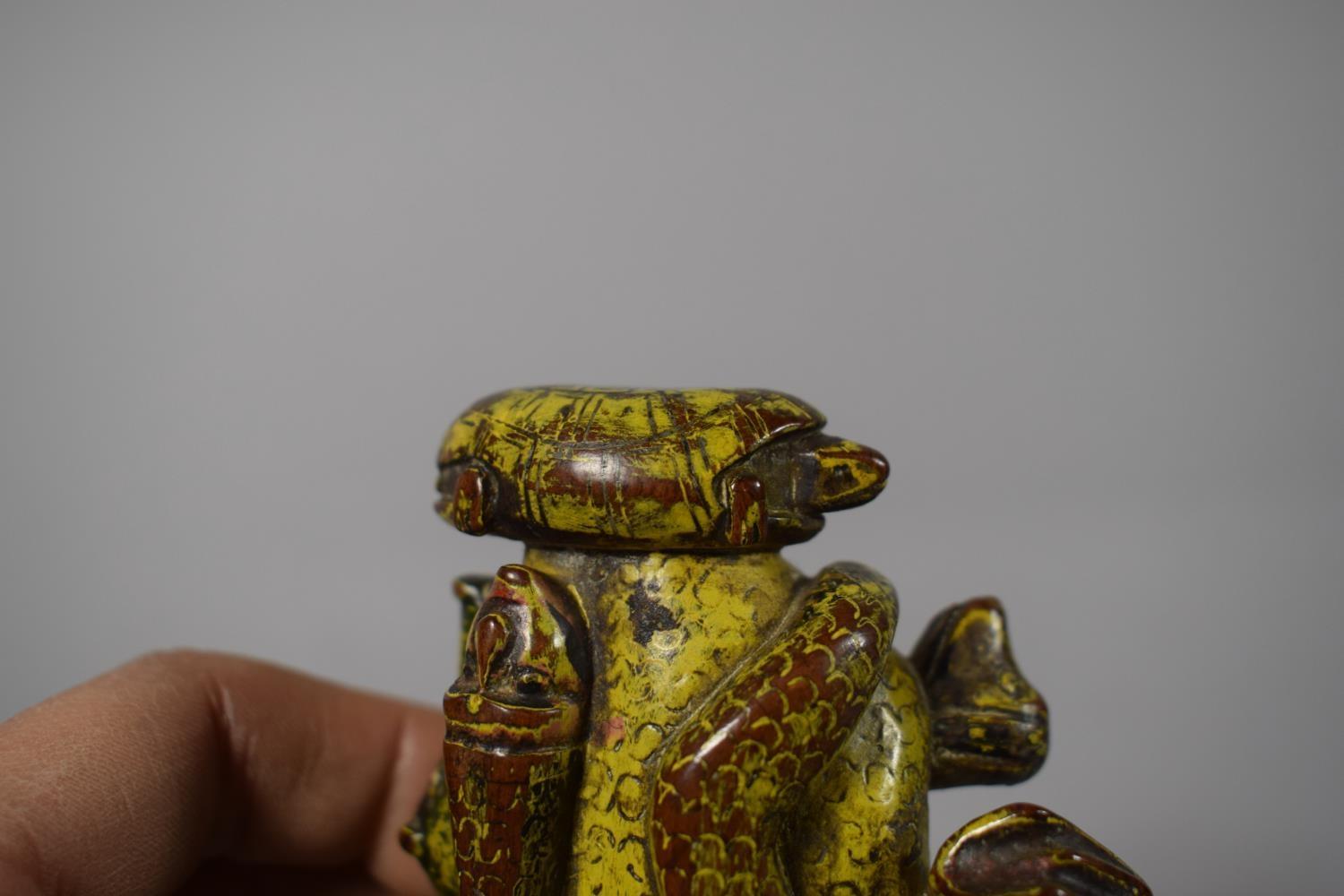 An Interesting, Possibly 18th Century Carved Wooden Pipe Bowl, Decorated with Turtle, Iguana, Snake, - Image 6 of 7