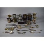 A Collection of Silverplate and Other Metalware Items to Include Bakelite Cigarette Box, Art Deco