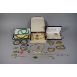 A Collection of Costume Jewellery Etc to Include Silver Clasped Necklace, Silver Plate Duck