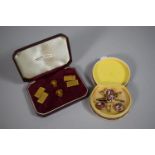 Two Pairs of Gents Cased Cufflink Sets to Include Rolled Gold Example