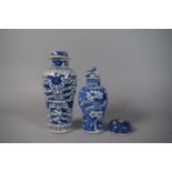 An Early 19th Century Chinese Blue and White Lidded Vase of Baluster Form with Floral and