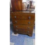 A Mid 20th Century Oak Four Drawer Galleried Bedroom Chest, 77cms Wide