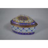 An Early Vincennes Limoges Server Patch or Snuff Box of Heart Shaped Form, 3cms High