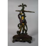 A Reproduction Cast Metal Stick Stand with Jack & the Beanstalk Motif Support, 57cms High