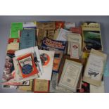 A Collection of Vintage Printed Ephemera to Include Maps, Manuals, Austin 7 Chassis Diagram, Highway