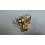 A 9ct Gold Brooch Mounted with Pearl, c.1970, Gross Weight 5.5gms