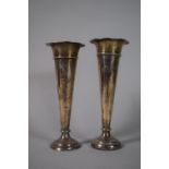 A Pair of Silver Weighted Vases, London Hallmark 1905, 21cm High