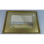 A Gilt Framed Watercolour 'Near Abersoch, N. Wales', Painted by F. Grazebrook, 32 x 21cms