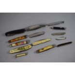 A Collection of Fourteen Fruit & Pocket Knives to Include 1937 Coronation Example Etc.