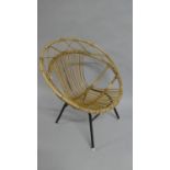 A 1970's Metal Framed and Bamboo Tub Chair