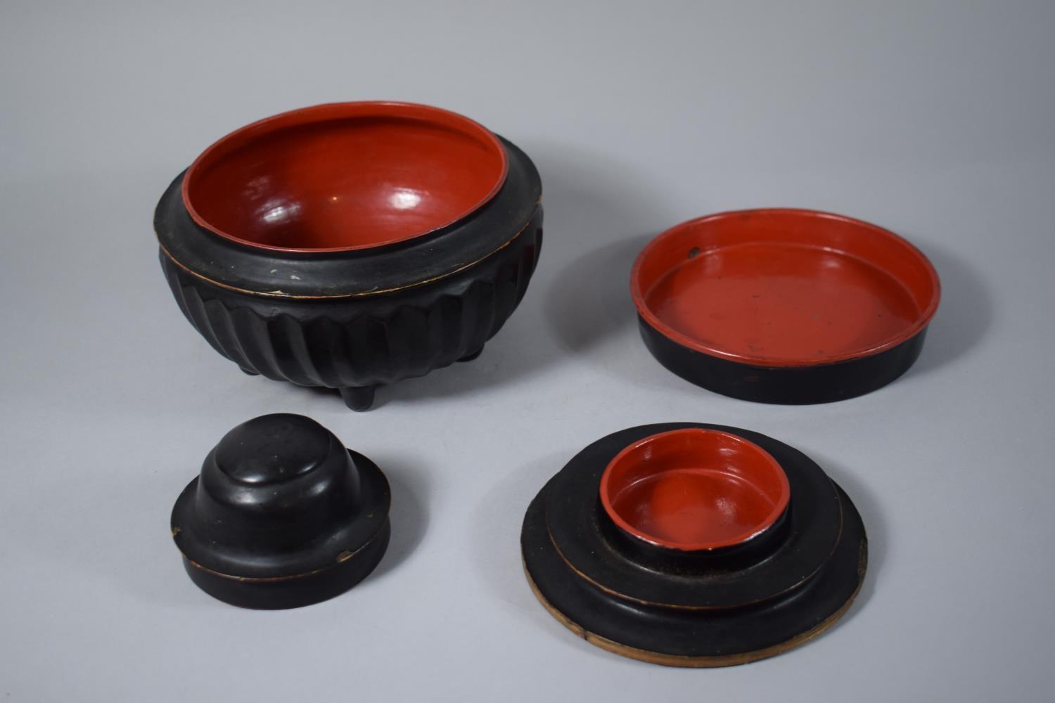 An Early Oriental (Possibly Burmese) Circular Lacquer Lidded Food Box, with Removable Inner Tray and - Image 2 of 2