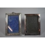 Two Rectangular Silver Photo Frames to Include Henry Williamson LTD. 1907 Chester Example & H.M. B'