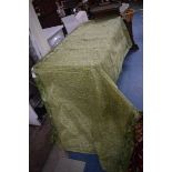 A Large Piece of Indian Printed Green Silk, 260x110cm