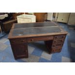 An Edwardian Mahogany Double Sided Partners Desk for Restoration, has Been Sawn in Half to Make