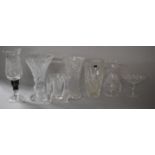 A Collection of Good Quality Glassware to Include Cut Glass and Silver Plated Hurricane Lamp, Cut
