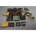 A Collection of Monochrome and Coloured Magic Lantern Slides to Include Botanical, Biological and