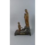 A French Bronze Effect Spelter Religious Group 'Le Miracle Du Cierge' After Richir, 38cms High