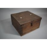 A Late 19th Century Pitch Pine Storage Box, Lid Needs Attention and Repair, 44.5cms Wide