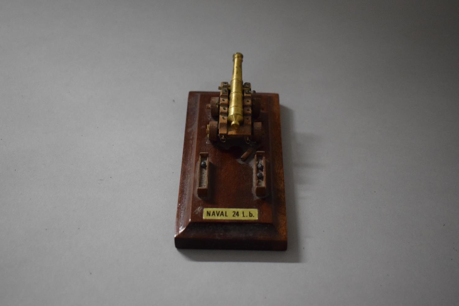 A Small Military Ink Bottle Stand Depicting Naval 24lb Cannon, Missing Ink Bottle, 13cms Long - Image 4 of 4