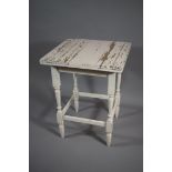 A Vintage White Painted Square Top Table for Restoration, 60cms