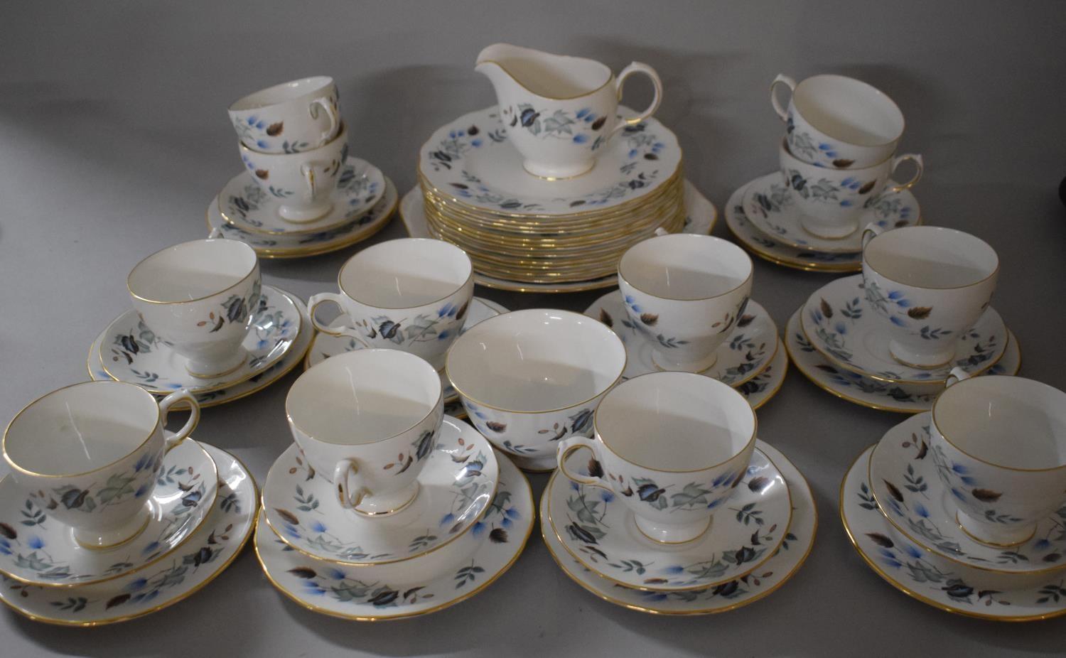 A Colclough Tea Set Comprising Ten Trios, Two Extra Cups and Side Plates, Plates, Cake Plates, Etc.