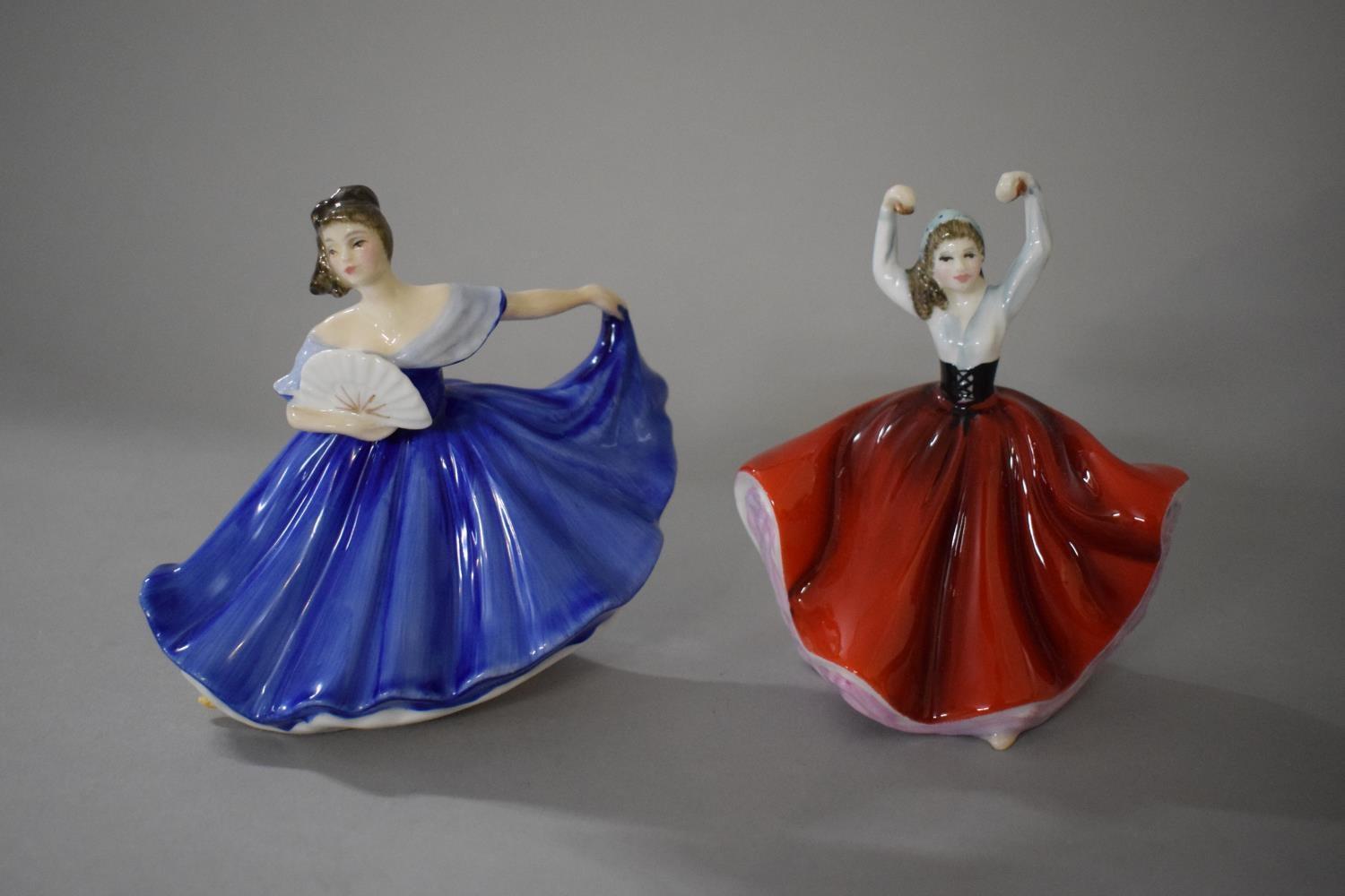 Two Royal Doulton Ladies Designed by Peggy Davies "Karen" HN3270 and "Elaine" 3214