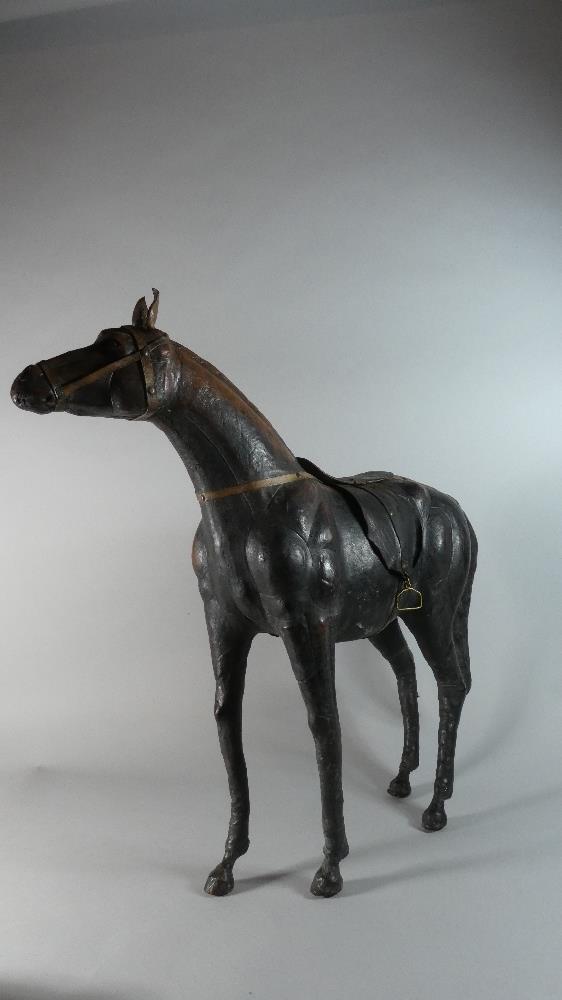 A Large Leather Work Study of a Saddled Horse, 61cms High - Image 4 of 7