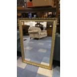 A Moulded and Gilt Framed Rectangular Wall Mirror, 71 x 101cms